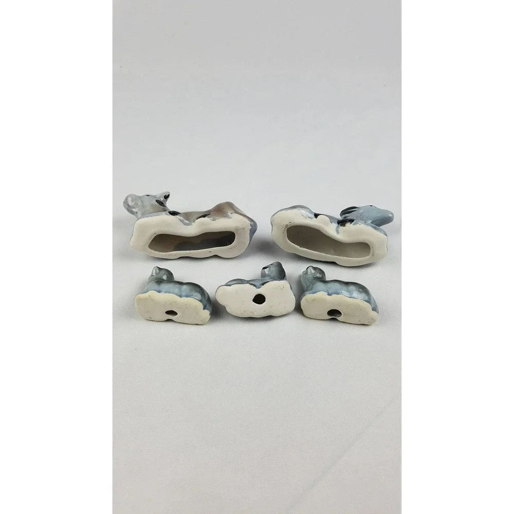 Vtg ceramic figurine barn animal cow horse foal home décor set of 5 farmhouse‎